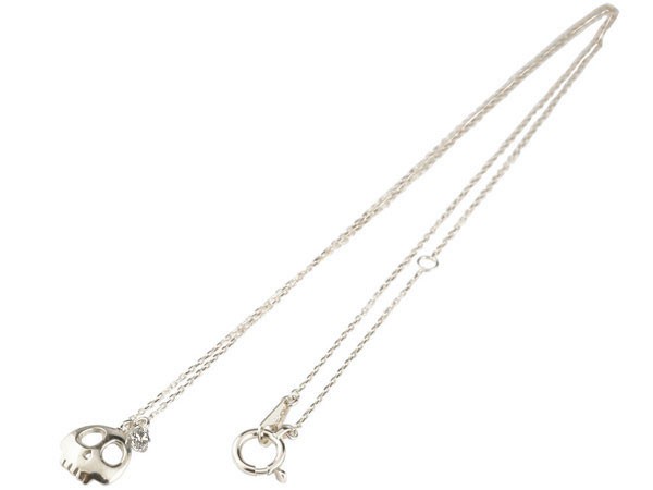 プラチナ ネックレス メンズ ドクロ ネックレス ダイヤモンド 一粒 ペンダント トップ スカル 髑髏 チェーン 人気 シンプル の 送料無料 Painfreepainrelief Com