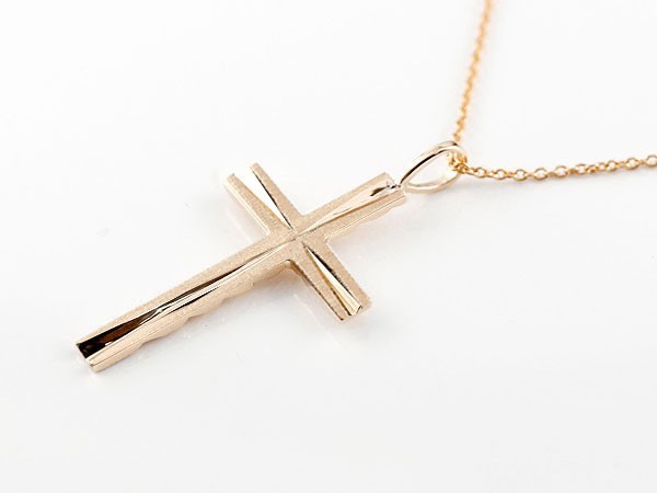 腕時計、アクセサリー メンズアクセサリー 特上美品 ネックレス メンズ クロス ピンクゴールドK10 ペンダント 