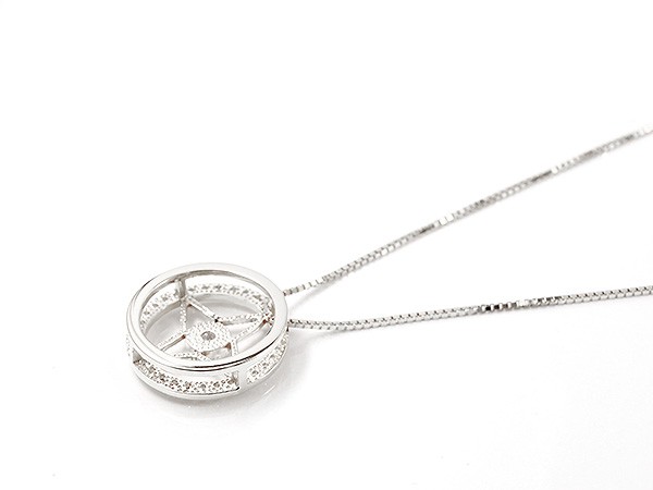 楽天市場 ネックレス トップ メンズ キュービックジルコニア ホワイトゴールドk10 四芒星形 ペンダント 10金 チェーン 男性用 人気 コントラッド 東京 送料無料 ジュエリー工房アトラス