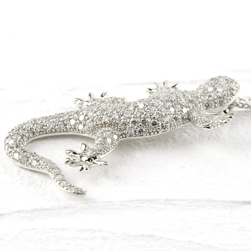 プラチナ ネックレス メンズ ダイヤ ダイヤモンド ヤモリ ペンダントトップ Pt950 男性 チェーン 送料無料 Ice Org Br