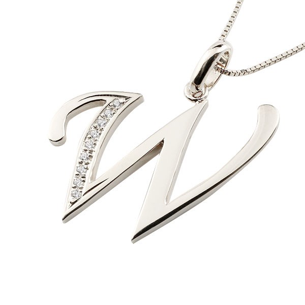 ポイント10倍 4 23 時から 18金 ネックレス イニシャル ペンダントトップ ネーム 男性 メンズ W ダイヤ ペンダントトップ アルファベット 人気 ダイヤモンド ダイヤ 送料無料 ホワイトゴールドk18 男性 の チェーン 売上格安の