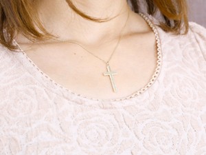 引出物 18金 ネックレス 18k クロス ホワイトゴールドk18 ペンダント