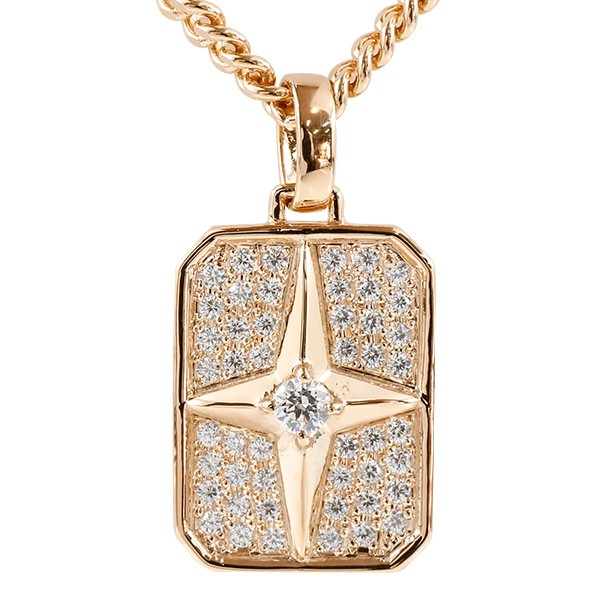 ポイント10倍 喜平チェーン 4 23 時から 18金 18k ネックレス メンズ ネックレス 喜平用 シールド ダイヤモンド ピンクゴールドk18 クロス ダイヤ ペンダントトップ スター 星 男性用 喜平チェーン シールド 十字架 盾 人気 送料無料