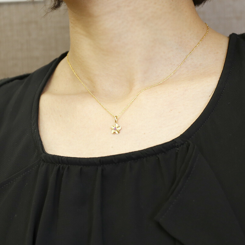 ハワイアン宝飾品 ネックレス ルビー イエローゴールドk18 プルメリア アズキ連鎖店 シャンデリア 18要脚 盛り 御花 7ムーン誕生石 貨物輸送無料 の いの一番 Lgbtq ユニ交り 男女兼用 Odeftg Com