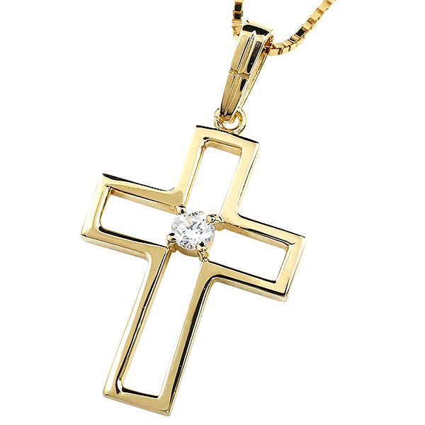 楽天市場】18金 ネックレス メンズ クロス イエローゴールドk18