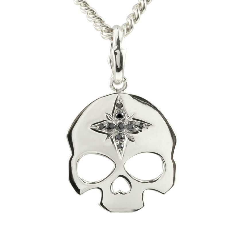 ポイント10倍 4 23 人気ジュエリー アクセサリー 時から プラチナ 時から ネックレス メンズ コントラッド東京 喜平用 ブラック ダイヤモンド ドクロ ペンダントトップ 男性用 プルメリア スカル 髑髏 コントラッド東京 送料無料 喜平チェーン 人気 ダイヤ Pt900
