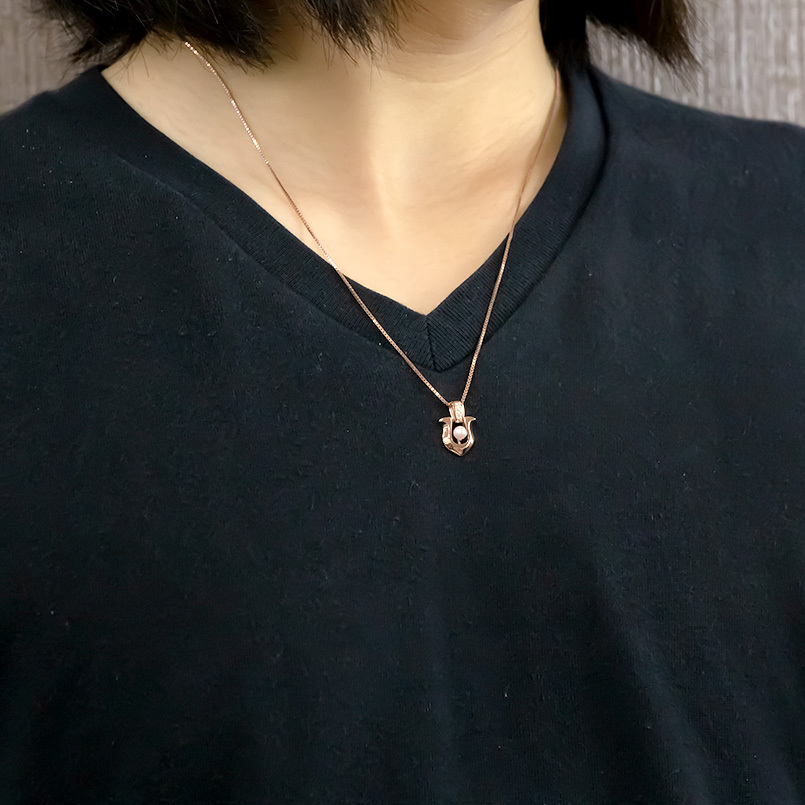 ペンダントトップ メンズ 馬蹄 男性 18金 ネックレス パール ダイヤモンド ゴールド 18k ピンクゴールドk18 チェーン アコヤ真珠 バテイ ホースシュー 送料無料 激安特価品