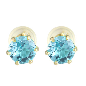 ピアス 手作り 18金 人気 メンズ 天然石 宝石 18金 宝石 ピアス メンズ メンズジュエリー アクセサリー ブルートパーズピアス スタッドピアス イエローゴールドk18 シンプルピアス K18 天然石 男性用 宝石 青い宝石 送料無料 ジュエリー工房アトラス