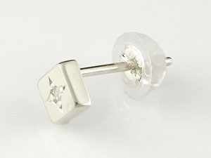 メンズ 18金 ピアス ホワイトゴールドk18 スタッドピアス 宝石 男性用 送料無料 18k