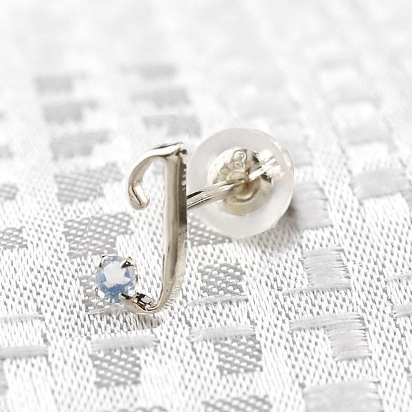 すっきりとした印象のイニシャル ピアス ピアス メンズ ピアス ピアス 人気 ジュエリー工房アトラス 片耳 J アルファベット メンズ メンズ ブルームーンストーン ピアス 送料無料 イニシャル 人気 ネーム プラチナ ピアス