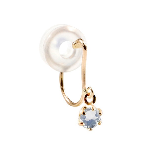 ピアス メンズ メンズ 片耳 送料無料 ジュエリー工房アトラス 手作り ピアス メンズ18金 人気 イヤリング メンズ18金 クリップ式 メンズ ブルームーンストーン ノンホールピアス 宝石なし イヤリング シリコン ピンクゴールドk18