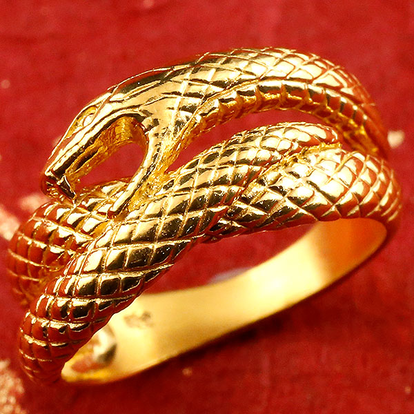 Кольцо золотое змейка