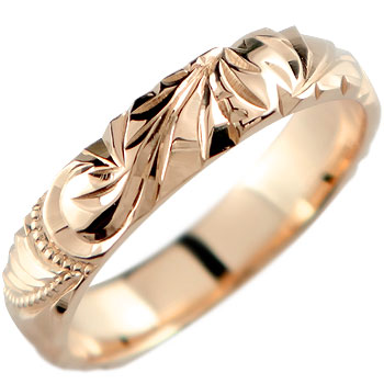 【10%OFFクーポンセール】 18金 リング ハワイアンジュエリー メンズ ゴールド 18k ピンク 地金 太め 幅広 指輪 婚約指輪 地金 ピンキーリング シンプル|ジュエリー工房アトラス