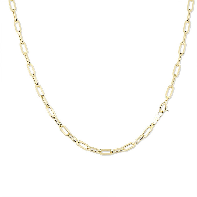 【25%OFFクーポンセール】【最短発送】 18金 ネックレス メンズ チェーン k18 ペーパークリップチェーン 中空 50cm ネックレスチェーン 18k イエローゴールドk18 地金 鎖 225,000円