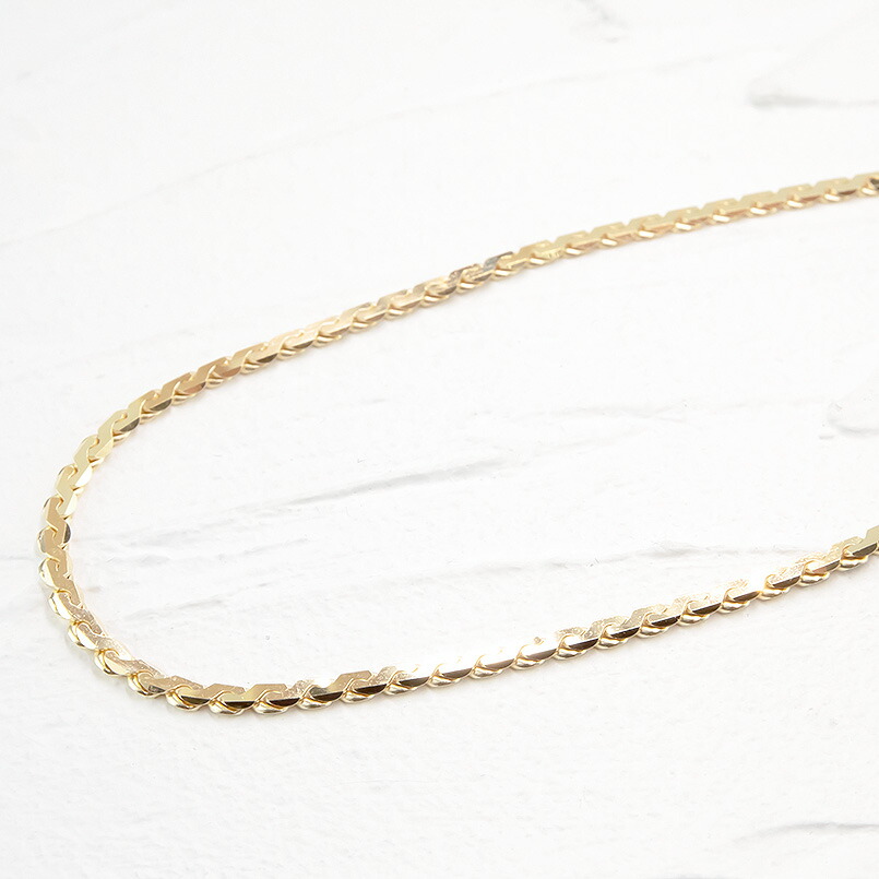 チェーンネックレス レディース 18金 18k ネックレス チェーンのみ ネックレスチェーン 選べる長さ 35cm 50cm S字チェーン ゴールド K18 シンプル 地金 女性 送料無料 3年保証