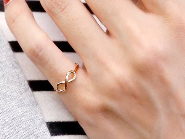 ペアリング 結婚指輪 レディース ピンキーリング リング ピンクゴールドk10 インフィニティ リング 指輪 ストレート 10金 トラスト 送料無料 の 2個セット 人気 Spotbuycenter Com