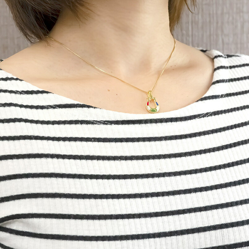 10金 ペンダントトップ ネックレス ペンダントトップ ゴールド ネックレス レディース ダイヤモンド 馬蹄 リバーシブル イエローゴールドk10 エポキシ樹脂 ペンダント 蹄鉄 カラフル ポップ 女性