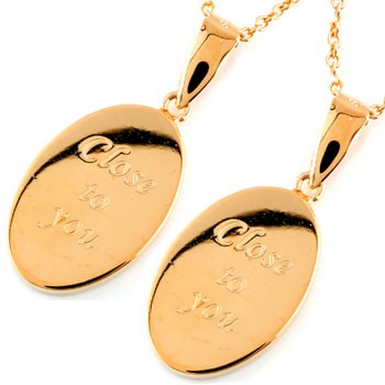 ペアネックレス プレート ピンクゴールドk18 ペンダント オーバル 楕円形 ネームプレート オーダー 文字 刻印 チェーン 人気 18金 カップル レディース 送料無料 Vatrada In