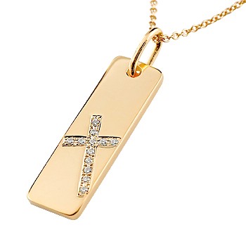 【10%OFFクーポンセール】 チャーム ペンダントトップ k18 18金 レディース クロス プレート ダイヤモンド ピンクゴールドk18 十字架 18k|ジュエリー工房アトラス