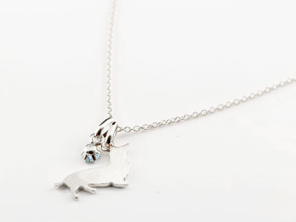 ゴールド ネックレス ペンダントトップ 選べる犬種 一粒 犬 選べる天然石 ホワイトゴールドk10