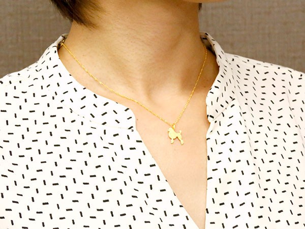 純金 24金 ネックレス 犬 犬モチーフ 24K k24 イヌ 動物 女性 ...