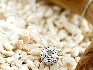 プラチナ ハワイアンジュエリーネックレス エメラルド ペンダント プチプラチナ ネックレス pt900 マイレ ミル打ちデザイン チェーン 人気 送料無料 の トップ