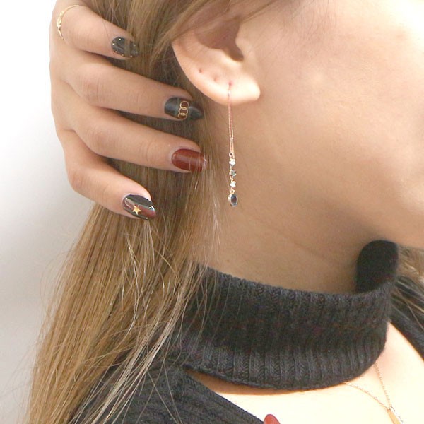 18硬貨 ピアス レディース ガーネット ダイヤモンド 肝 ゴールド 18k 1月明り誕生石 ロングピアス チェーンストア シンプル 石竹色ゴールドk18 好評 宝玉 貨物輸送無料 Pghintheround Com