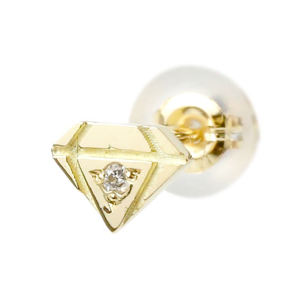 イエローゴールドk18 安価即出荷の ダイヤモンド 毎日身に着けられるピアス 片耳ピアス レディース 18金 プチサイズ ピアス ピアス 18k ダイヤモンドマーク ダイヤモンド 送料無料 ジュエリー工房アトラス ダイヤ