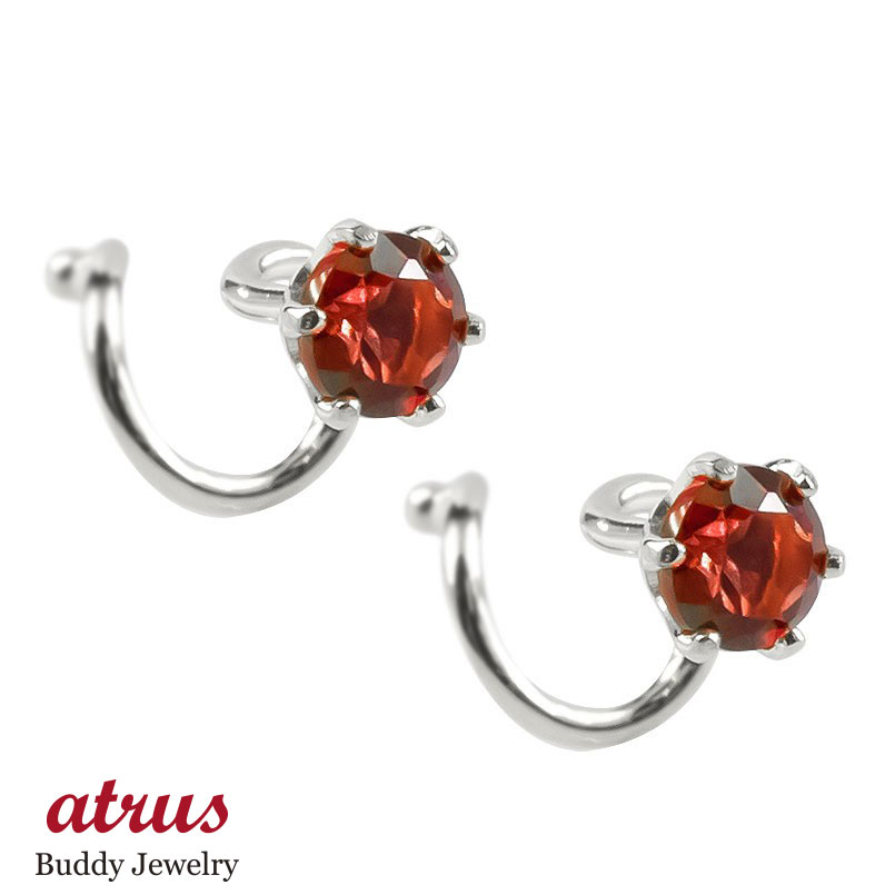 ピアス プラチナ レディース キャッチのいらないピアス キャッチなし つけっぱなし パパラチアトパーズ 一粒 キャッチナッシャー pt900 スパイラルピアス 両耳用