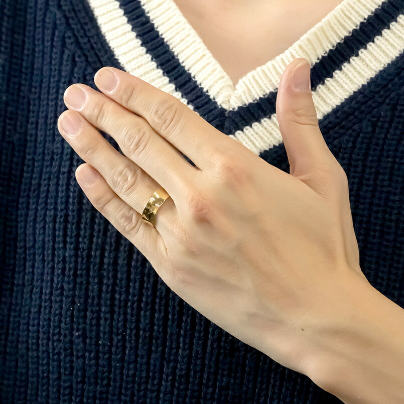 翌日発送可能 18金 リング レディース 指輪 ゴールド イエローゴールドk18 18k 婚約指輪 ピンキーリング シンプル 地金 内甲 幅広 女性 送料無料 Fucoa Cl
