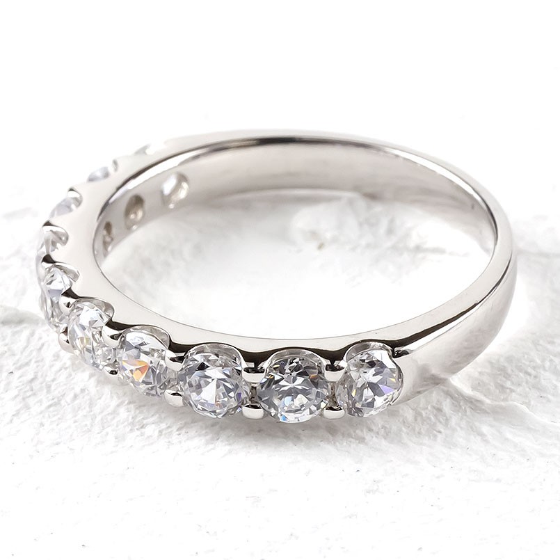 楽天市場 プラチナ 婚約 指輪 リング レディース ダイヤモンド ダイヤ Siクラス 1ct エンゲージリング ハーフエタニティ指輪 ピンキーリング Pt900 送料無料 ジュエリー工房アトラス