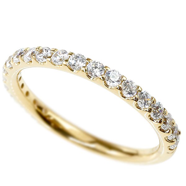 【10%OFFクーポンセール】 18金 リング 指輪 婚約指輪 ダイヤモンド ハーフエタニティ イエローゴールドk18 エンゲージリング ピンキーリング 宝石 レディース 18k K18|ジュエリー工房アトラス