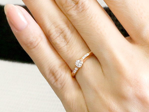 87%OFF!】 婚約指輪 ダイヤモンド ピンクゴールドk18 エンゲージリング ダイヤ 一粒 大粒 指輪 ピンキーリング 18金 リング 宝石  レディース 送料無料 人気 プレゼント ギフト シンプル おしゃれ 18k K18