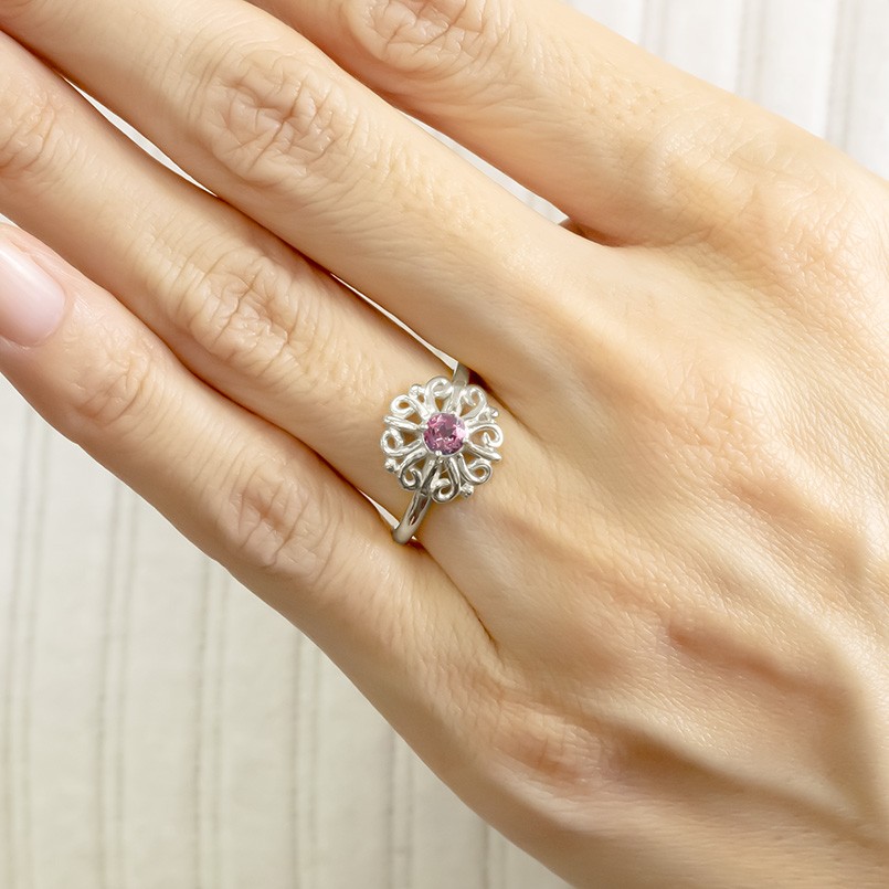 超ポイントアップ祭 エンゲージ ピンクトルマリンリング 結婚10周年 V ...