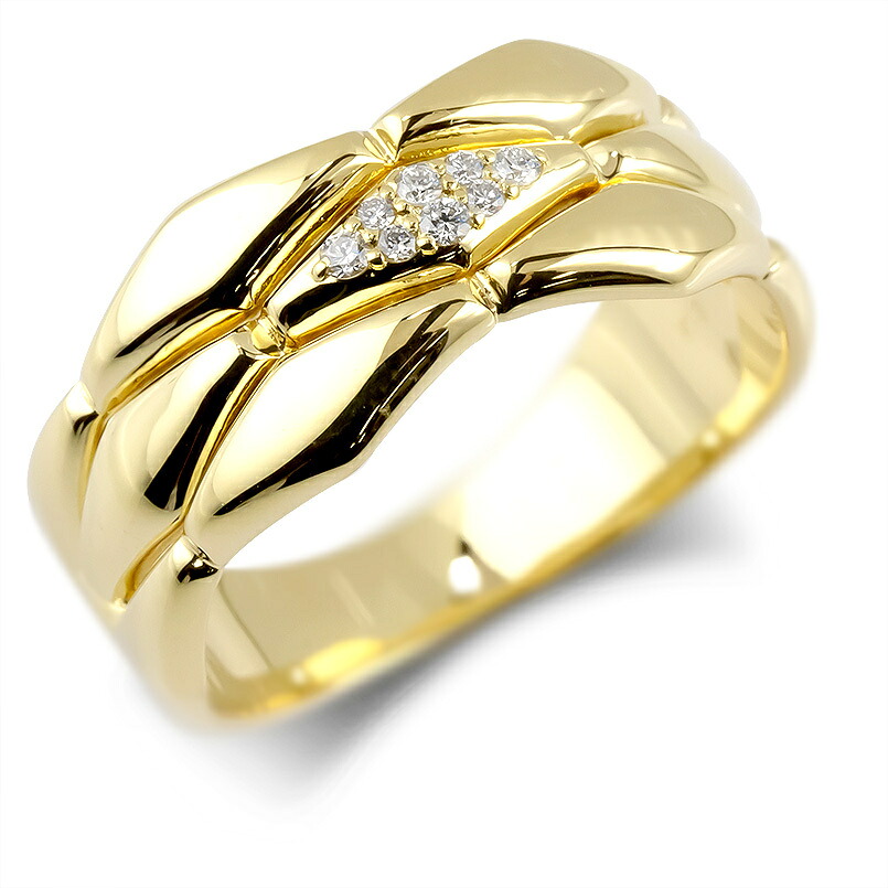 【10%OFFクーポンセール】 18金 リング k18 ゴールド メンズ 指輪 ダイヤモンドゴールド イエローゴールドk18 18k ピンキーリングジュエリー 幅広 太め｜ジュエリー工房アトラス