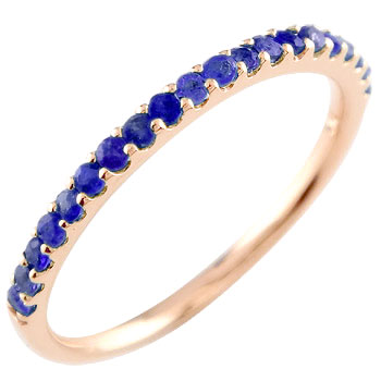 楽天市場】18金 リング エタニティリング サファイア ハーフエタニティ