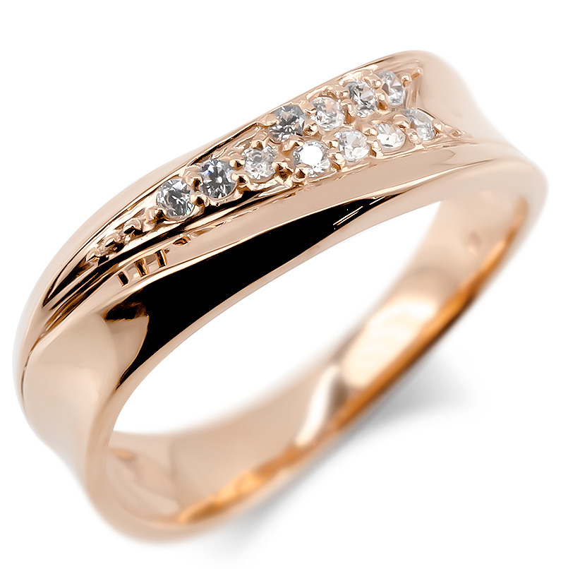 超美品の 18金 リング ダイヤ ダイヤモンド レディース 指輪 ゴールド