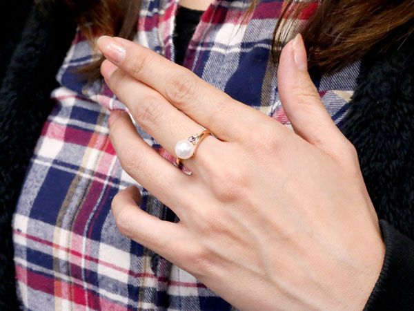 パールリング 真珠 フォーマル おしゃれ プレゼント ピンクゴールドk18 人気 ギフト ピンキーリング 宝石 リング 送料無料 ピンクトルマリン シンプル 10月誕生石 K18 指輪 18k ダイヤ ダイヤモンド 18金