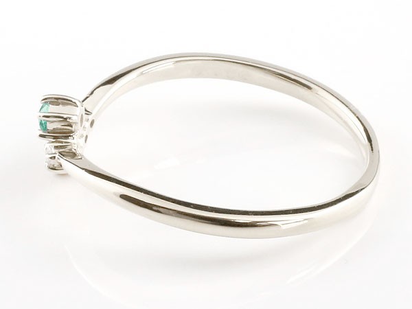 人気ブランドの新作 シルバーリング エメラルド ダイヤモンド ピンキーリング 指輪 華奢リング 重ね付け Sv