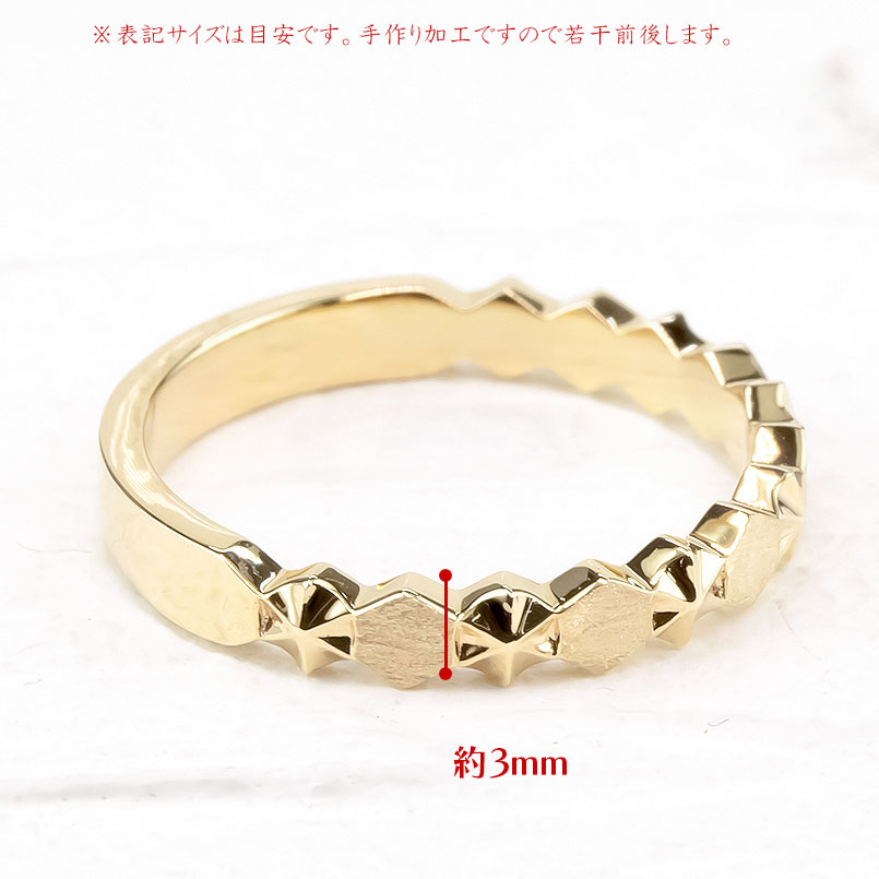 ゴールド ペアリング ペア レディース ハニカム 結婚指輪 2本セット 地