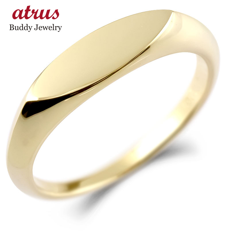 楽天市場】18金 リング 印台 シグネットリング 指輪 ゴールド イエロー