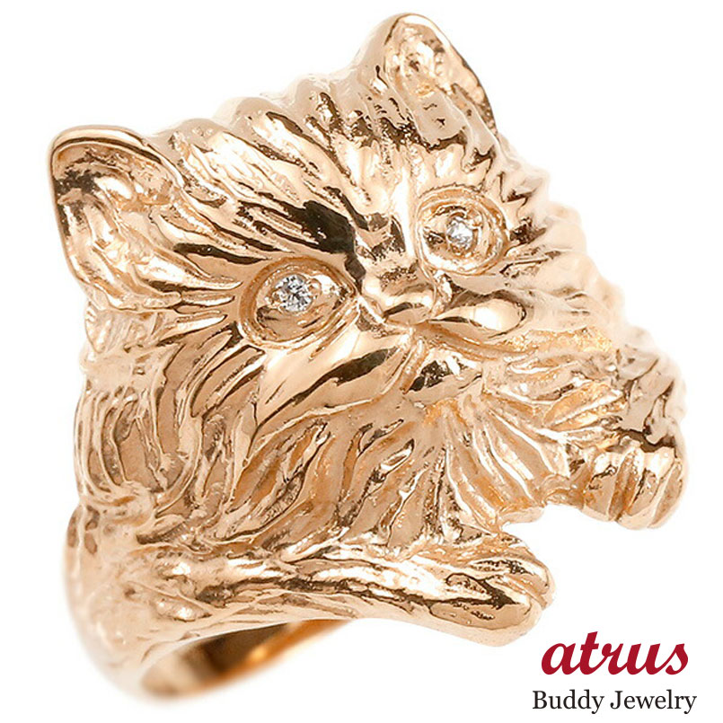 新品ガーグルラウンドキャットピンキーリングゴールド猫ねこネコ