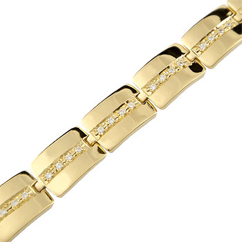 【10%OFFクーポンセール】 ブレスレット ダイヤモンド ゴールド 0.30ct 幅広 太め イエローゴールドk10 10金 宝石 ユニセックス｜ジュエリー工房アトラス