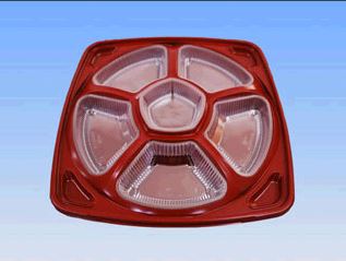 オードブル容器　440×440×50mm　本体(カセット付)+のせ蓋　120個セット　KS-660A(カセット付)+のせ蓋　※沖縄・離島送料別途