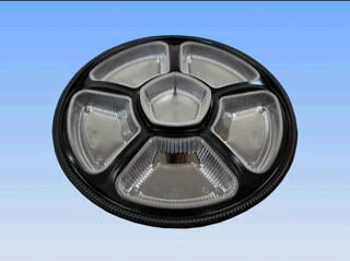 オードブル容器　φ440×50mm　本体(カセット付)+嵌合蓋　120個セット　KS-660(カセット付)+嵌合蓋　※沖縄・離島送料別途