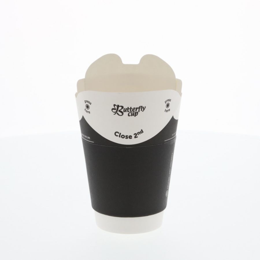 バタフライカップ　8オンス(250ml) 500個　ホット ダブル ブラック　4535205　※沖縄・離島 送料別途　※個人宅不可