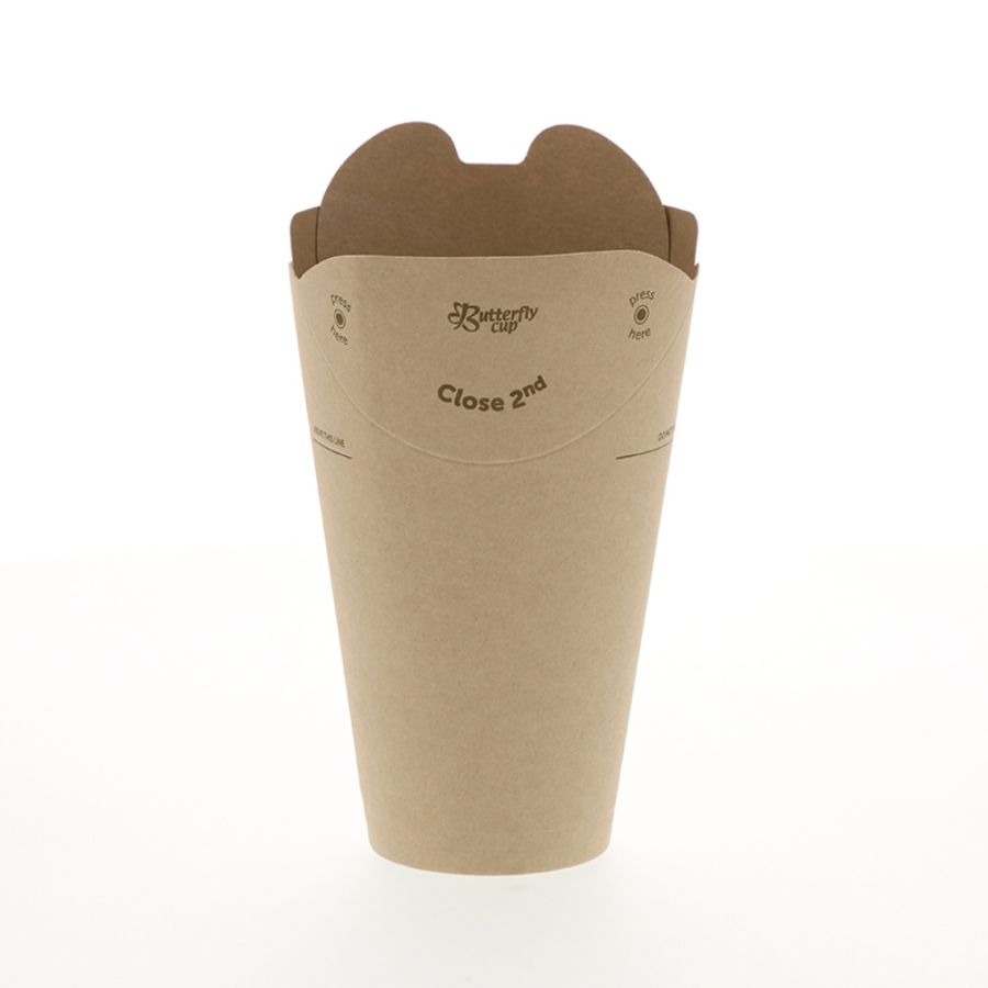 バタフライカップ　12オンス(375ml) 800個　ホット シングル 未晒無地　4535229　※沖縄・離島 送料別途　※個人宅不可