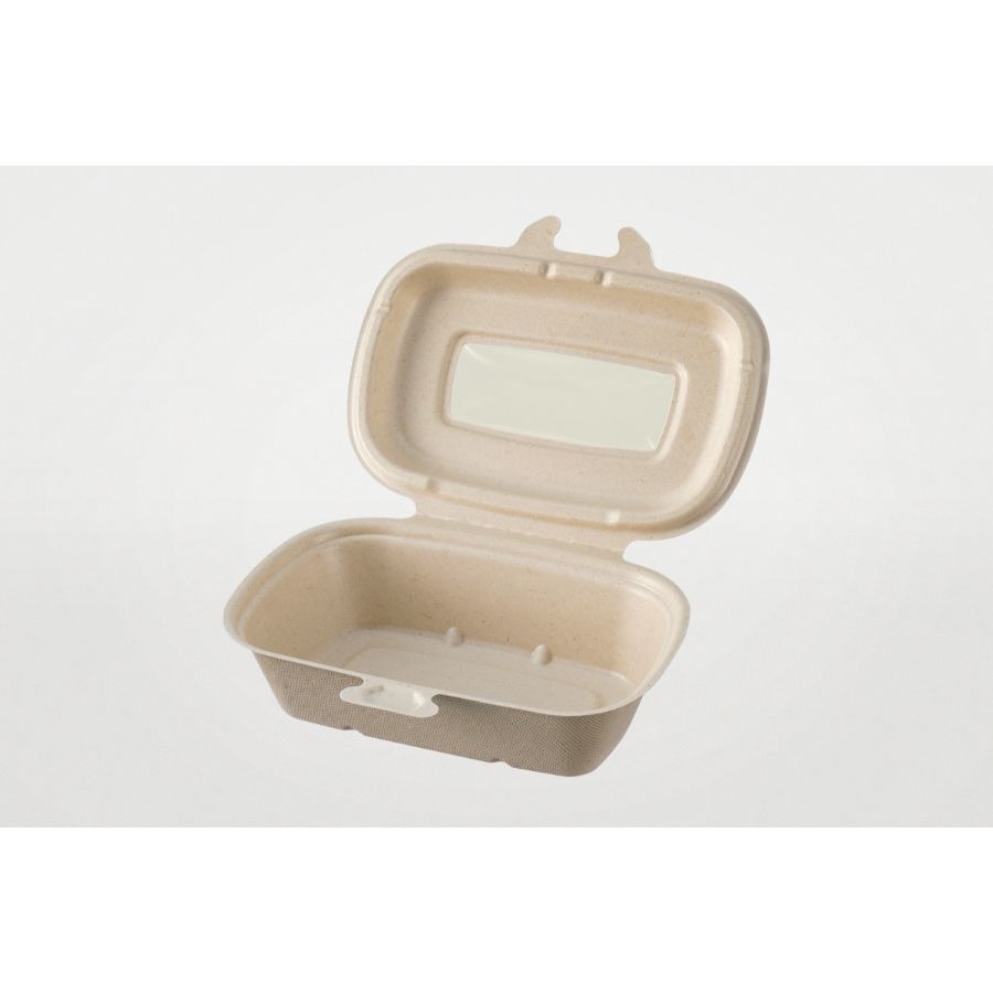 バガス容器(弁当)　500個　BBランチN180-120ラミ　※電子レンジ可 ※北海道・沖縄・離島 送料別途　657841