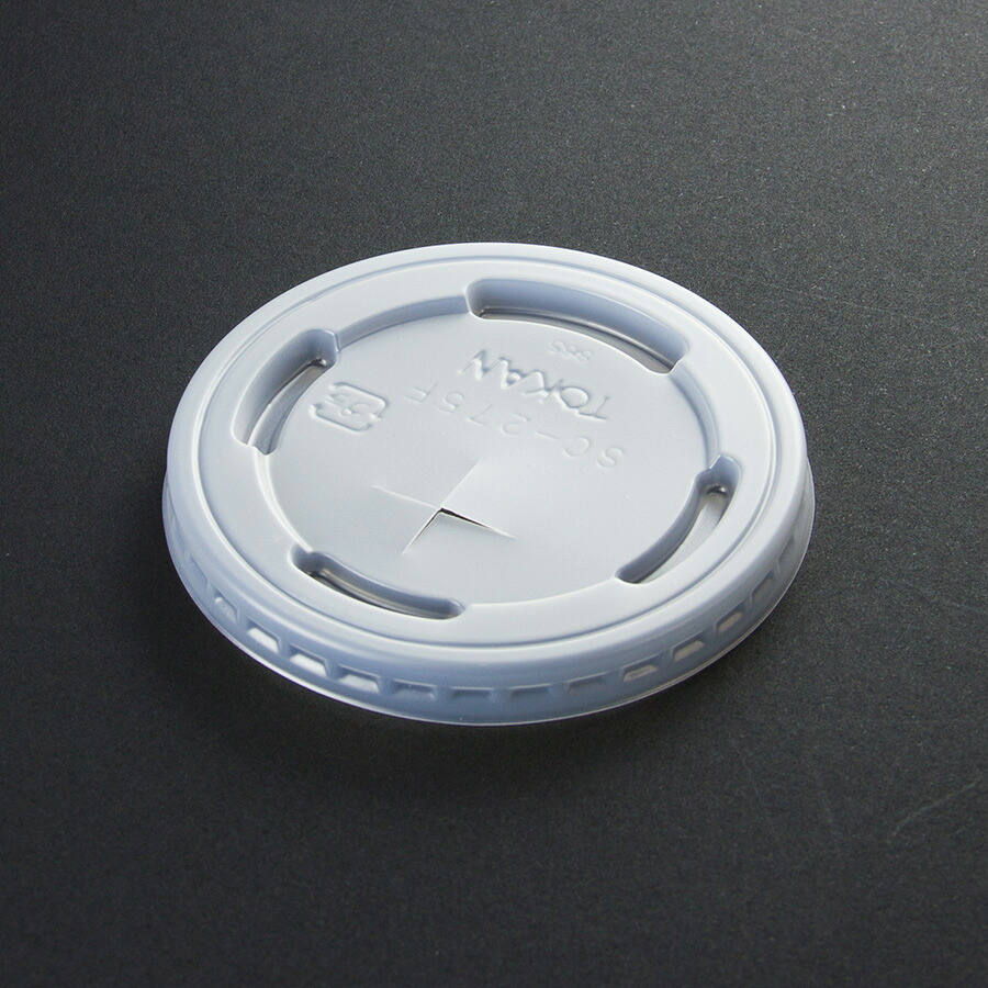 紙コップ用フタ　口径76.8mm　1パック:2500個入り　SC-275-F PS (N)×穴　※沖縄・離島 送料別途 ※個人宅配送不可【お祭りイベントテイクアウト・業務用・使い捨て食品容器】