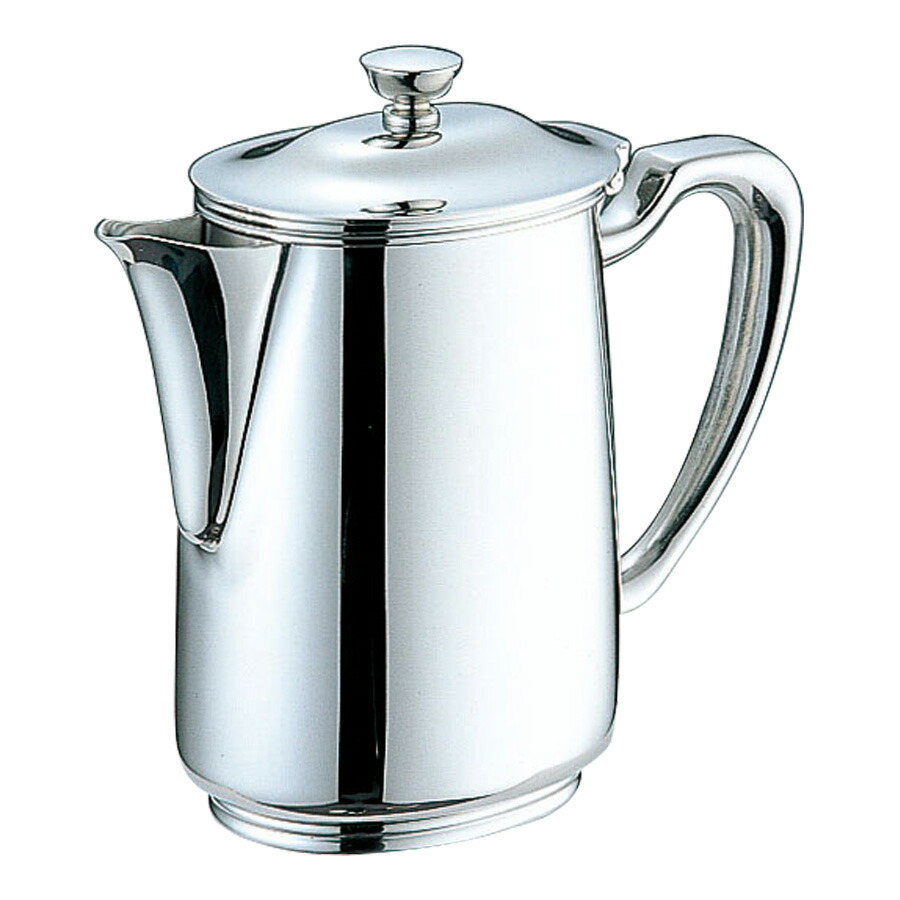 YUKIWA ユキワ B渕ロイヤルコーヒーポット ショートスパウト 7人用(1000竓) 03025607 COFFEE POT/ROYAL SHORT SPOUT/OVAL ステンレス鋼製【珈琲装置 喫茶店 食べ物屋 旅人宿 勝手もと 御勤め用 膳立て物の具 労働者階級遣りくち】